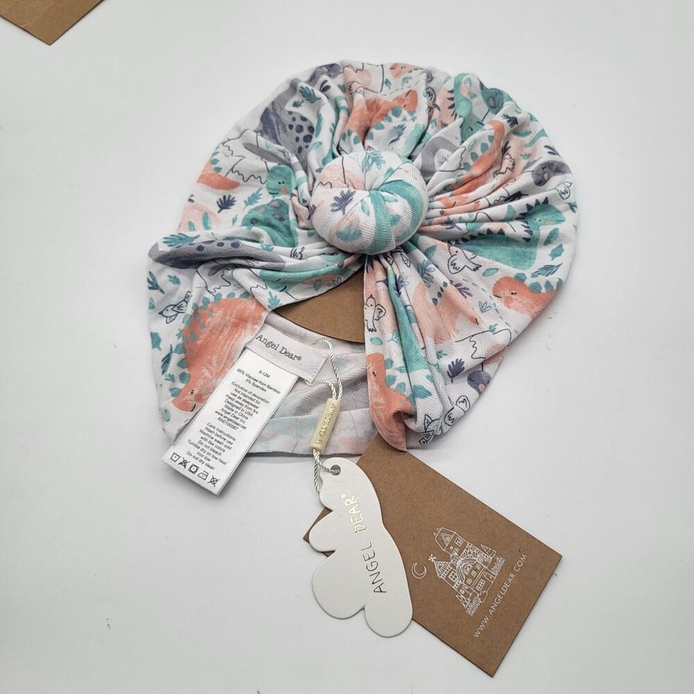 Angel Dear Head Wrap Pastel Dinosaurs Baby SZ 6-12M